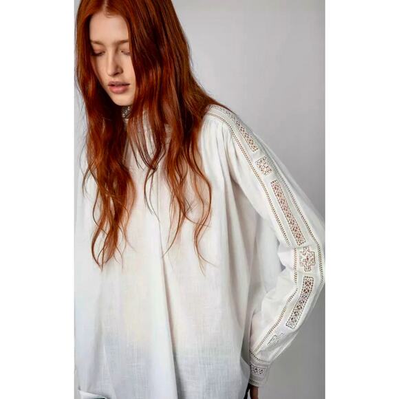 Zadig & Voltaire Teddy Eyelet Trim Blouse Judo M - Picture 1 of 16